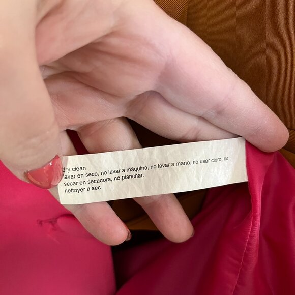 ELOQUII color block blazer suit jacket Sz 16 Pink Brown button front Plus - Picture 5 of 8